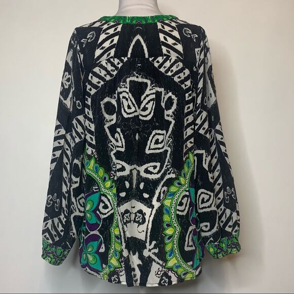 Rococo sand throne print silk embroidered blouse - Picture 9 of 10